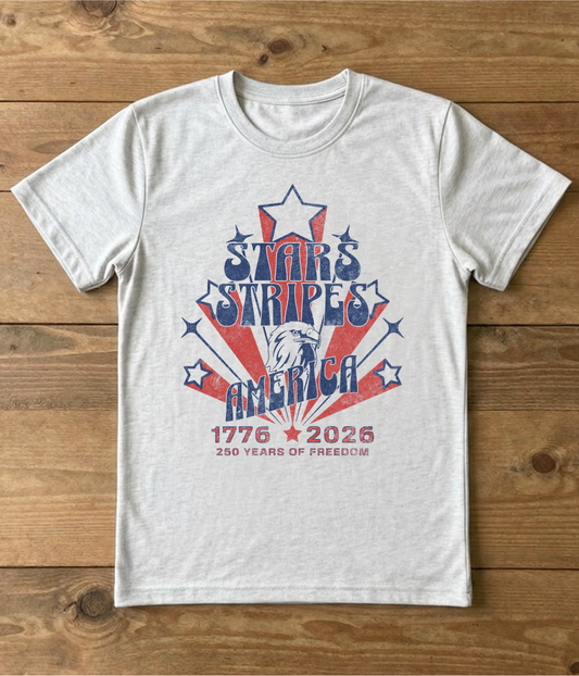 Stars Stripes Distressed T-Shirt